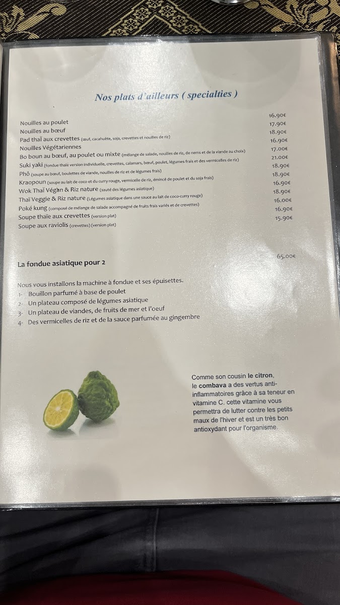 Menu Restaurant La Thaïlande-1