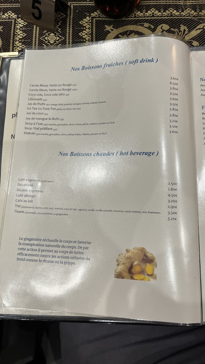Menu Restaurant La Thaïlande-4